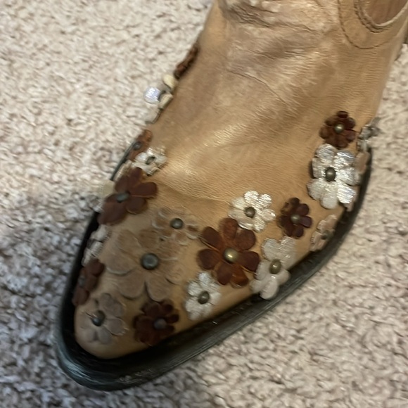 Brown Floral Embellished Ankle Boots by old gringo - Picture 3 of 6